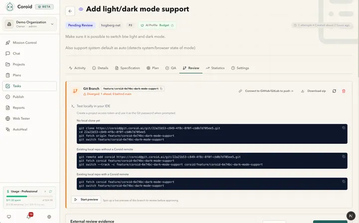 Thumbnail of Coroid Git handoff instructions